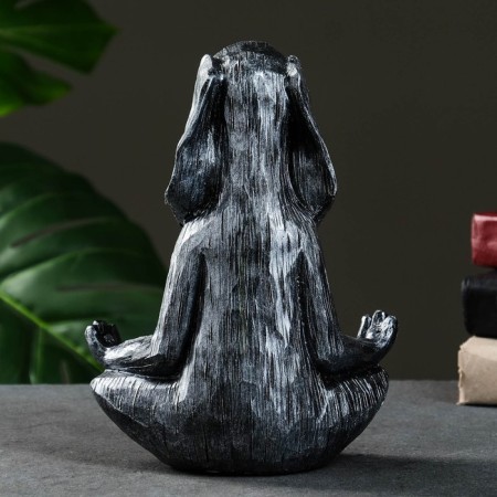 Figure "Hare Yoga" 26x19x11sm, silver-5