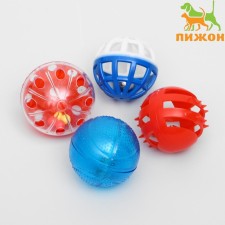 A set of cats for cats, the diameter of each 4 cm, 4 pcs, a mix of flowers