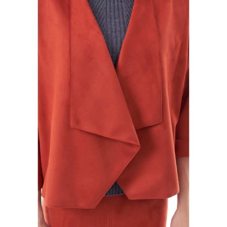Cardigan female, size 48, Terracot color-3