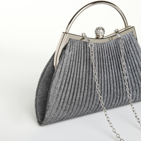 Female bag on farmar, silver color-4