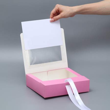 Gift-fir-folding box, packaging, “pink cotton wool”, 20 x 18 x 5 cm-1