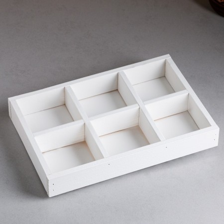 Kashpo wooden 28 × 19 × 5 cm "Six, 6 cells", white give beautifully-2