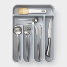 Tray for cutlery, 5 departments, 35.5 × 26 × 5 cm, color gray color