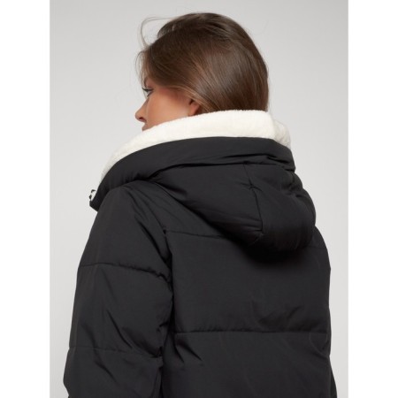 Coat insulated winter female, size 50, black color-13