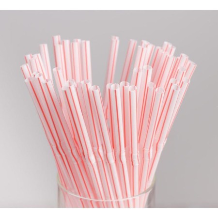 Disposable corrugated tubes for drinks, 21 cm, d = 5 mm, 50 pcs, with corrugation, white color-1