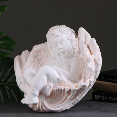 Figure "Angel in the shell" Big, beige 35x42x31cm-3