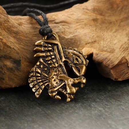 Protective amulet "Eagle Aztecs" No. 31, 25x28mm, metallic-2