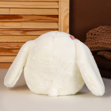 Soft toy "Bunny with a peach", 20 cm, white color-2