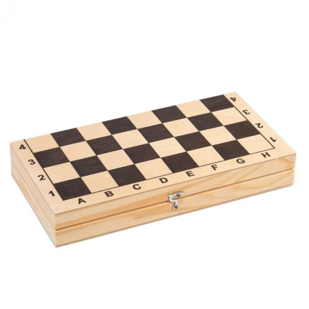 Handing chess 29 x 29 cm, board wood, plastic figures, king H-6.5 cm, pawn h-3.5 cm-4