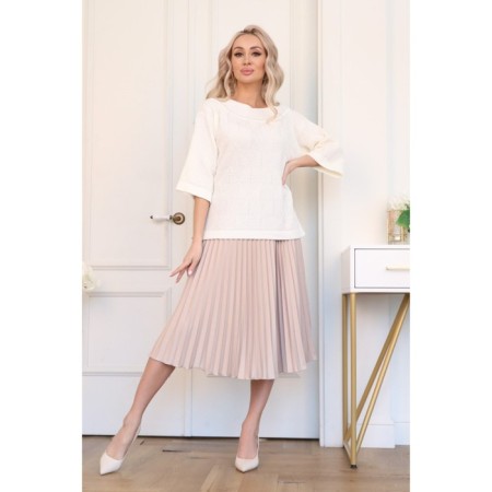 Female skirt, size 50, beige color-2