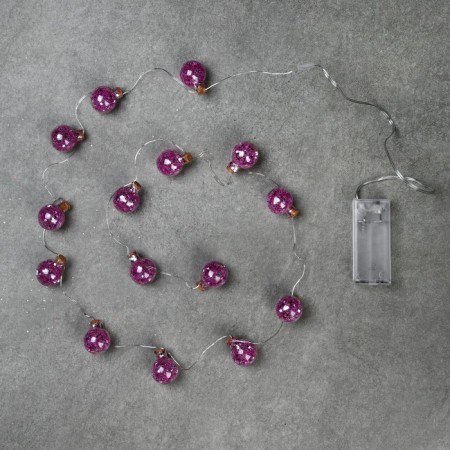 Garland “thread” 1.6 m with nozzles “purple balls”, ip20, silver thread, 15 LED, white glow, AAX2-2