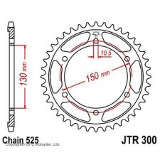 Звезда ведомая JT sprockets JTR300-48, цепь 525, 48 зубьев