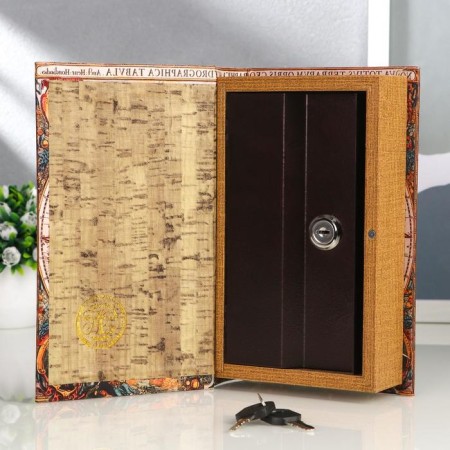 Safe Brush tree "Sea Route, map" leatherette 21x13x5 cm-3