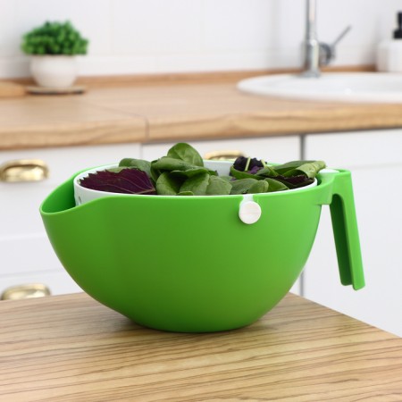 A colander with a bowl, 2 in 1, d = 18 cm, insert 17.5 cm, color mix-6