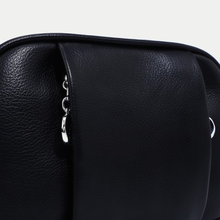 Cross-Bodi bag on zippers, external pocket, black color-3