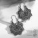 Earrings Metal "Vostok" Flower, Black Silver Color