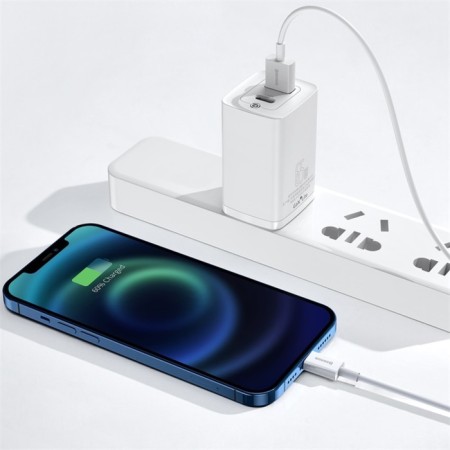 Baseus cable, Lightning - USB, 2.4 A, TPE braid, 1 m, white-7