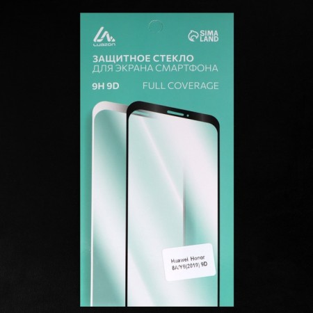 Protective glass 9D Luazon for Honor 8a/Y6 (2019), full glue, 0.33 mm, 9n, black-3