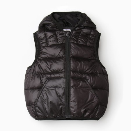 Warm vest of children, black color, height 116-122 cm