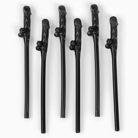 Black cocktail tubes 18+, 6 pcs-1