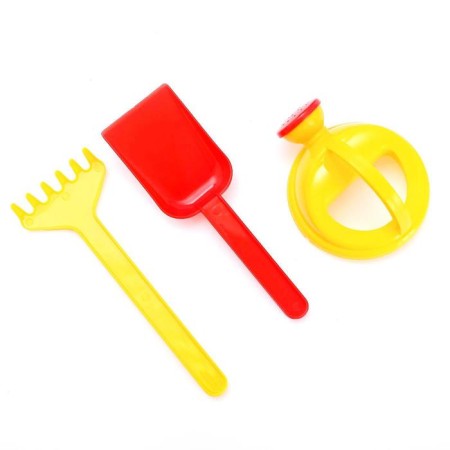 Set for playing the sand, small bucket, scoop, rake, watering can, color mix-3
