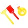 Set for playing the sand, small bucket, scoop, rake, watering can, color mix