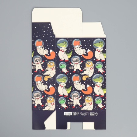 Gift folding box, packaging, “Cosmo Mir”, 16 x 23 x 7.5 cm-6