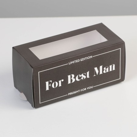Makarun box, confectionery packaging “For Best Man”, 12 x 5.5 x 5.5 cm