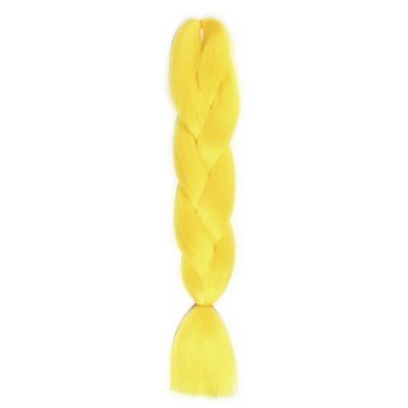 Zumba Kanecalon is monophonic, corrugated, 60 cm, 100 g, bright yellow color (#ay41)-4