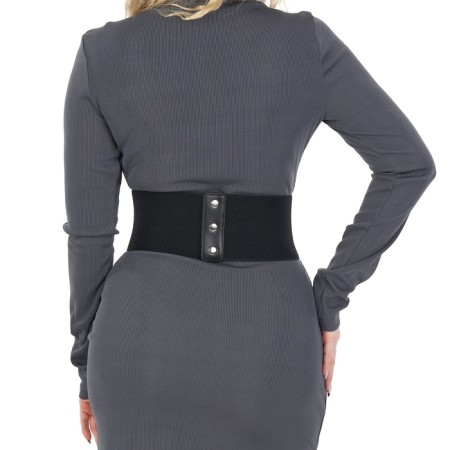 Women's belt, width 10 cm, black color-7