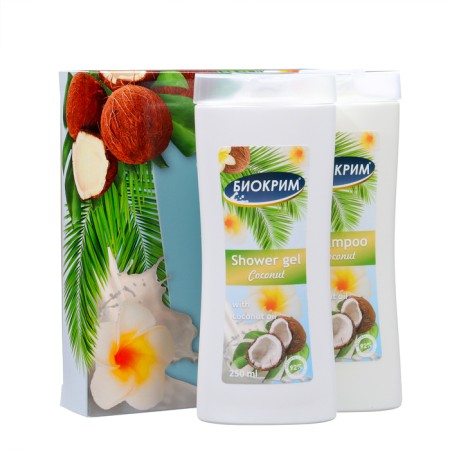 Gift set women "Coconut milk": shampoo, 250 ml + shower gel, 250 ml