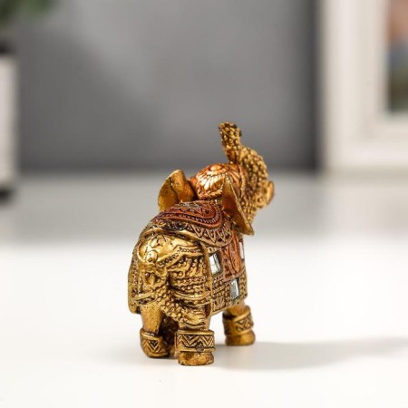 Polystone souvenir "Bronze elephant with a blanket from the Arab carpet" mix 6x5.5x2.5 cm-4