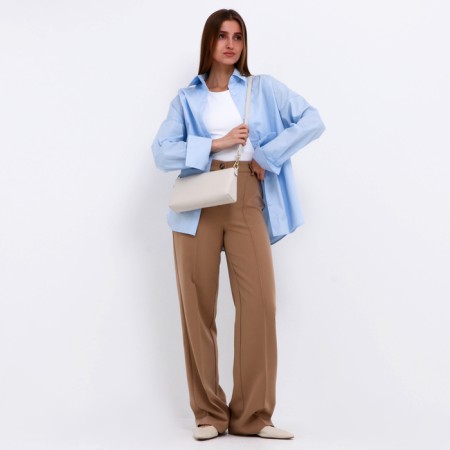 Bag Women's Cross-Bodi with a zipper, milk color-4