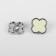 A set of buttons on the leg "Clover", d = 13 mm, 5 pcs, white/silver color