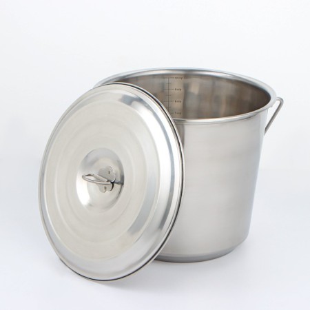 A bucket with a lid, 10 l, a measured scale, stainless steel-2