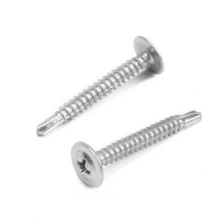 Self -tapping screws of tundra krep, with a press -shaped, drilling, 4.2x32 mm, galvanized, 100 pcs