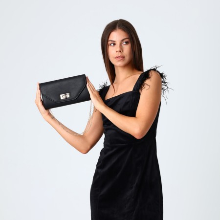 Female bag on a valve, black color-6