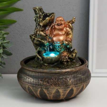 Table fountain with backlight "Hothee at the waterfall" 22.5x16x16 cm-5