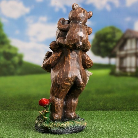 Garden figure "Bear with a tablet - WelCome" 46cm-2