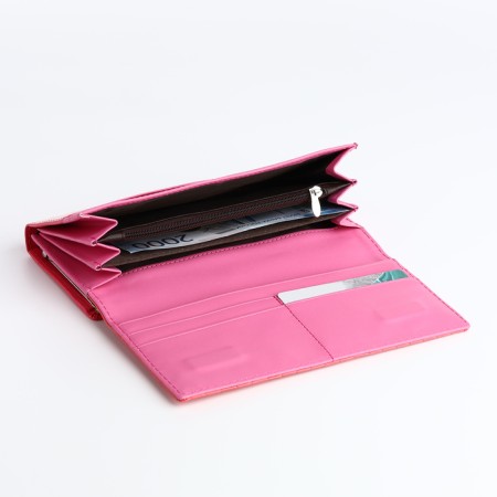 Women's wallet on magnet, pink color-4