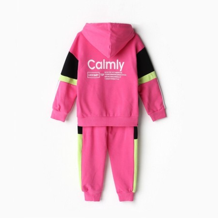 Suit for a girl (sweatshirt/pants), pink color, height 104-110cm-12