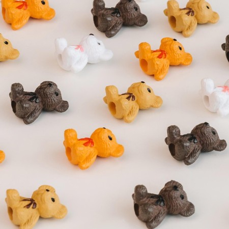 Miniature Puppet "Bear", set 4 pcs, size 1 pc: 1.8 × 1.4 × 1.1 cm, Mix color-3