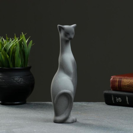 Figure "Cat Bagira Tilted" gray/black 4x5x20cm