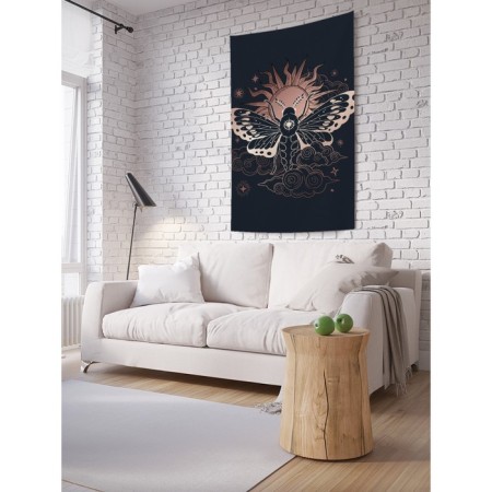 Decorative panel with photo printing "Night Moth", vertical, size 100x150 cm