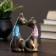 Figure "Cats lovers with bows" Black 5x9x12cm