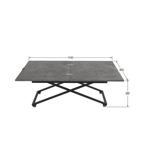 Transformable table "Andre Loft", 850 (1100) × 550 (850) × 400 (725) mm, chipboard, terrazzo-5