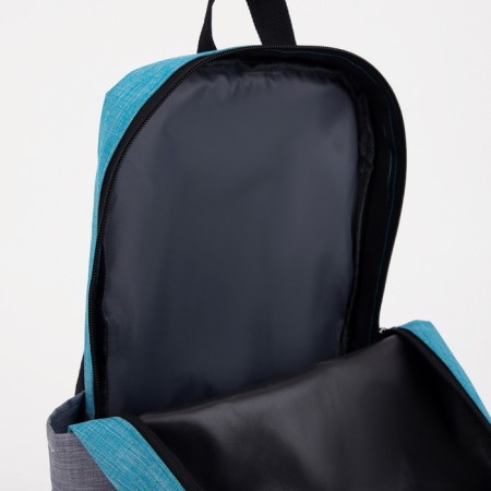 School backpack, lightning department, external pocket, blue/gray color-4