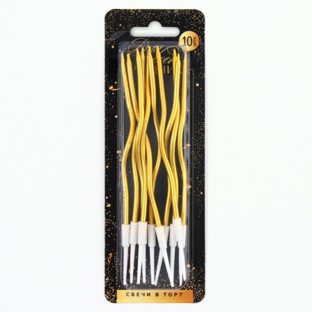 Candles for the cake "For your holiday", gold, 10 pcs.-3