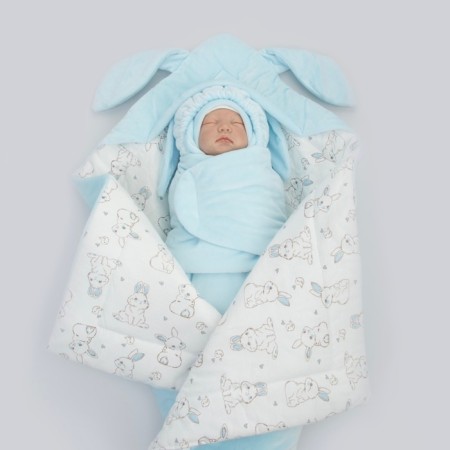 Set for discharge Winter Kinderlitto "Rabbit", 6 items, height 56-62 cm, blue color-5
