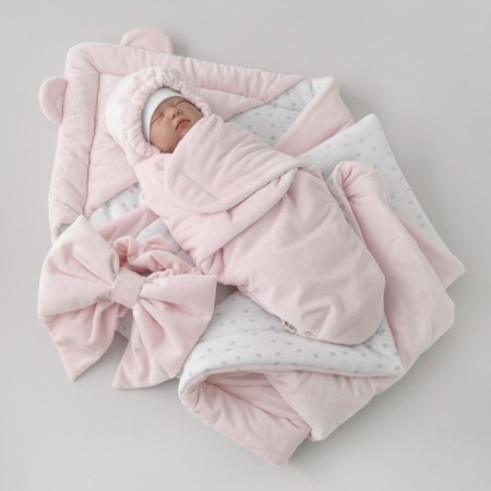 Set for discharge Winter Kinderlitto "Bear", 5 items, height 56-62 cm, light pink color-1